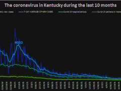 Ky. Health News graph; daily cases from initial, unadjusted reports. For a larger version, click on it.